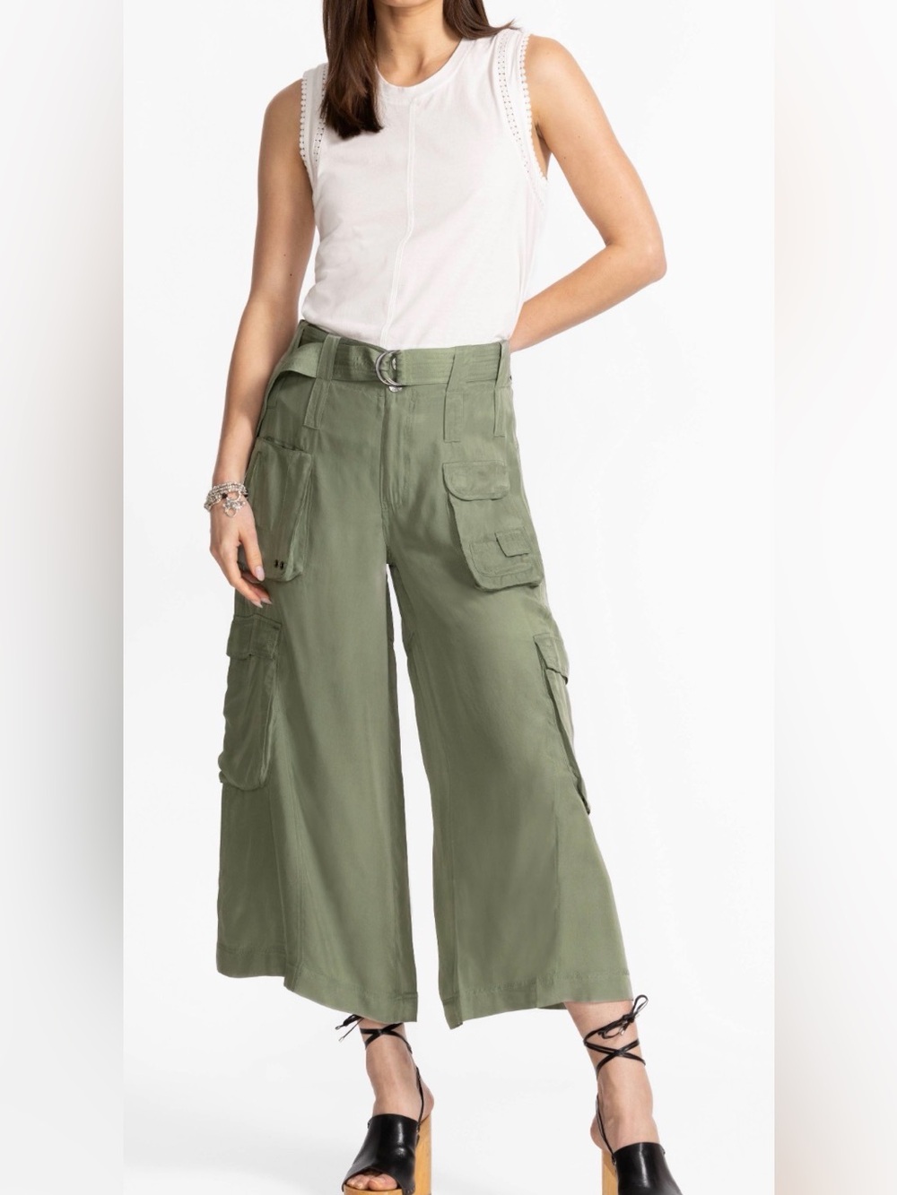 Johnny Was Biya Women's Hailey Pant Green SZ 10 - Picture 1 of 9